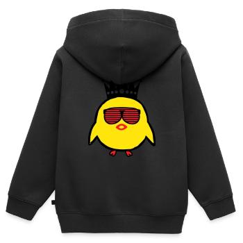 king kücken - Kinder Premium Organic Zip Hoodie - Schwarz - Hinten - AI Model Kid Male (0cm)