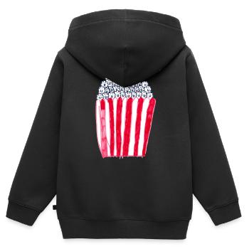 Pop-corn - Sweat Premium à capuche zippé enfant bio - noir - Dos - AI Model Kid Male (0cm)