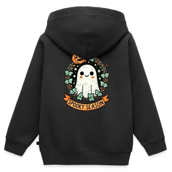 Spooky Season - Kids Premium Organic Zip-up Hoodie - black - Back - AI Model Kid Male (0cm)
