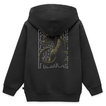 Fierce Panther Design Majestätisches Wildnis-Konzept - Kinder Premium Organic Zip Hoodie - Schwarz - Hinten - AI Model Kid Male (0cm)