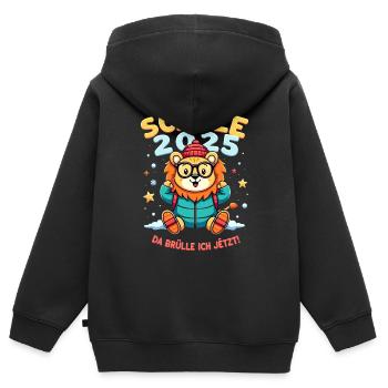 Schulkind 2025 - einschulung 2025 - Kinder Premium Organic Zip Hoodie - Schwarz - Hinten - AI Model Kid Male (0cm)