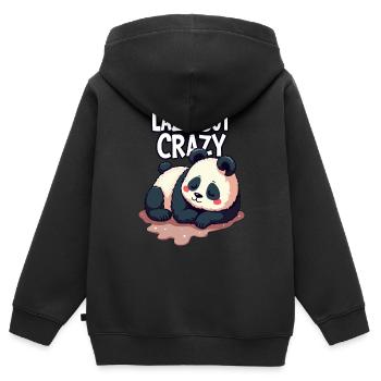Lazy But Crazy - Kids Premium Organic Zip-up Hoodie - black - Back - AI Model Kid Male (0cm)