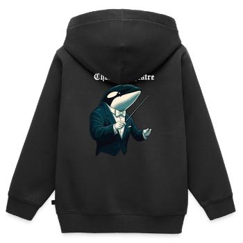 Dirigent - Kinder Premium Organic Zip Hoodie - Schwarz - Hinten - AI Model Kid Male (0cm)