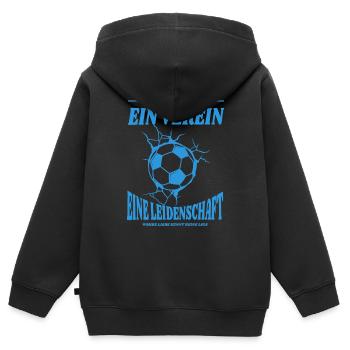 Cadeau pour les fans de football de Duisbourg - Sweat Premium à capuche zippé enfant bio - noir - Dos - AI Model Kid Male (0cm)