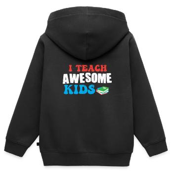 Lehrer Lehrerin Grundschullehrer Schule Lehramt - Kinder Premium Organic Zip Hoodie - Schwarz - Hinten - AI Model Kid Male (0cm)