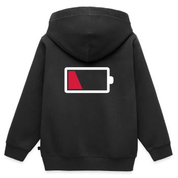 battery empty - Kids Premium Organic Zip-up Hoodie - black - Back - AI Model Kid Male (0cm)