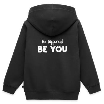 Be Different Be You - Birds - Kinder Premium Organic Zip Hoodie - Schwarz - Hinten - AI Model Kid Male (0cm)