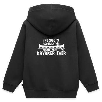 Kajak Boot Kanu Paddelboot Doppelpaddel - Kinder Premium Organic Zip Hoodie - Schwarz - Hinten - AI Model Kid Male (0cm)
