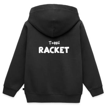 Tennis Racket - Sports - Kinder Premium Organic Zip Hoodie - Schwarz - Hinten - AI Model Kid Male (0cm)
