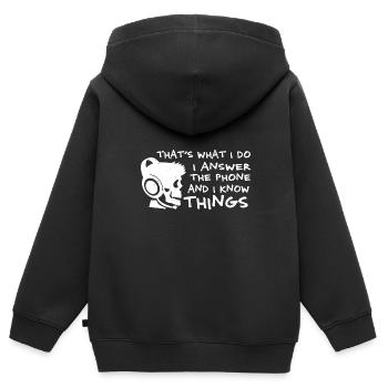 Call Center Telefonist Telefondienst Telefonlabor - Kinder Premium Organic Zip Hoodie - Schwarz - Hinten - AI Model Kid Male (0cm)