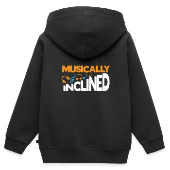 Musiker Musik Rhythmus Notenschlüssel - Kinder Premium Organic Zip Hoodie - Schwarz - Hinten - AI Model Kid Male (0cm)