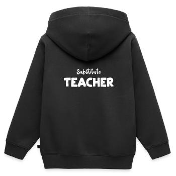 Substitute Teacher - Teacher - Kinder Premium Organic Zip Hoodie - Schwarz - Hinten - AI Model Kid Male (0cm)