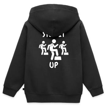 Aérobic aérobic Sport Fitness Cadeau Femmes - Sweat Premium à capuche zippé enfant bio - noir - Dos - AI Model Kid Male (0cm)