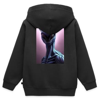 Creepy Alien - Kids Premium Organic Zip-up Hoodie - black - Back - AI Model Kid Male (0cm)