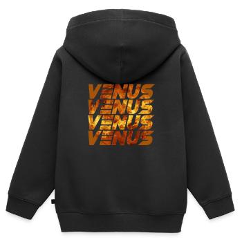 Venus Design - Kids Premium Organic Zip-up Hoodie - black - Back - AI Model Kid Male (0cm)