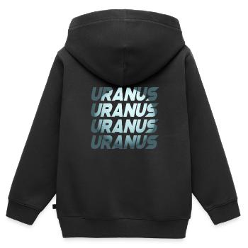 Conception d’Uranus - Sweat Premium à capuche zippé enfant bio - noir - Dos - AI Model Kid Male (0cm)