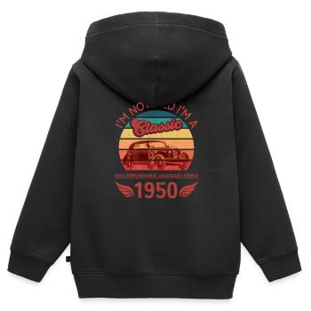 Ich bin nicht alt - Kinder Premium Organic Zip Hoodie - Schwarz - Hinten - AI Model Kid Male (0cm)
