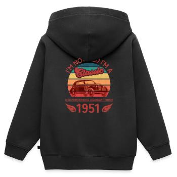 Ich bin nicht alt - Kinder Premium Organic Zip Hoodie - Schwarz - Hinten - AI Model Kid Male (0cm)