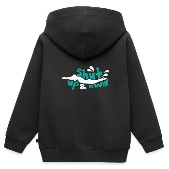 Schwimmer Schwimmen 50 Meter Bahn Brustschwimmen - Kinder Premium Organic Zip Hoodie - Schwarz - Hinten - AI Model Kid Male (0cm)
