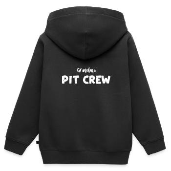 Grandma Pit Crew - Grandma - Kinder Premium Organic Zip Hoodie - Schwarz - Hinten - AI Model Kid Male (0cm)