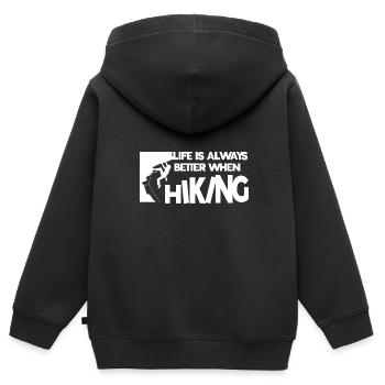 Klettern Kletterer Berge Kletterwand Kletterdad - Kinder Premium Organic Zip Hoodie - Schwarz - Hinten - AI Model Kid Male (0cm)