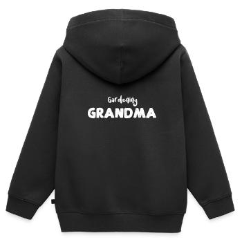 Gardening Grandma - Grandma - Kinder Premium Organic Zip Hoodie - Schwarz - Hinten - AI Model Kid Male (0cm)