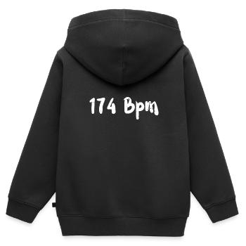 174 ips - Musique - Sweat Premium à capuche zippé enfant bio - noir - Dos - AI Model Kid Male (0cm)
