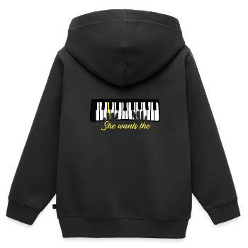 Piano Piano Electric Piano Piano Standing Piano - Kids Premium Organic Zip-up Hoodie - black - Back - AI Model Kid Male (0cm)