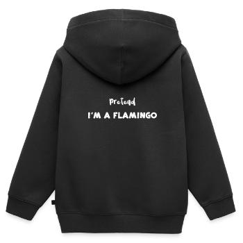 Pretend I'm A Flamingo - Flamingo - Kinder Premium Organic Zip Hoodie - Schwarz - Hinten - AI Model Kid Male (0cm)