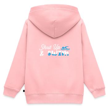 Schwimmer Schwimmen 50 Meter Bahn Brustschwimmen - Kinder Premium Organic Zip Hoodie - Rosa - Hinten - AI Model Kid Female (0cm)
