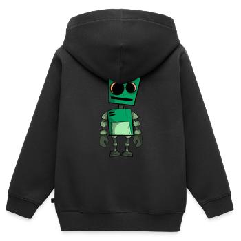 Robot Tinkerer Gift - Kids Premium Organic Zip-up Hoodie - black - Back - AI Model Kid Male (0cm)