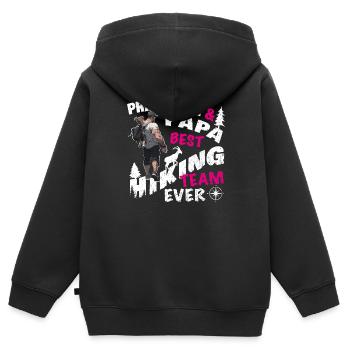 Wandern Berg stolzer Papa Prinzessin Team Vatertag - Kinder Premium Organic Zip Hoodie - Schwarz - Hinten - AI Model Kid Male (0cm)