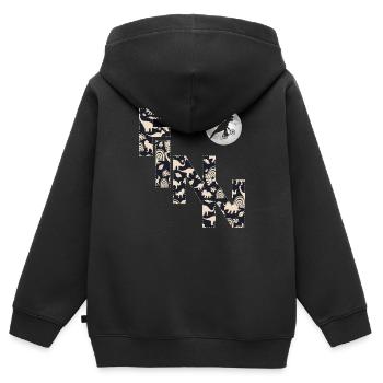 FINN - Schöner Jungen Name mit Dinosaurier - Kinder Premium Organic Zip Hoodie - Schwarz - Hinten - AI Model Kid Male (0cm)