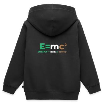 Café au lait Latte Macchiato - Sweat Premium à capuche zippé enfant bio - noir - Dos - AI Model Kid Male (0cm)