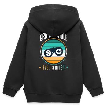 Grundschule Abschluss Geschenk - Kinder Premium Organic Zip Hoodie - Schwarz - Hinten - AI Model Kid Male (0cm)