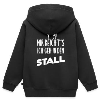 Mir reichts ich geh in den Stall - Kinder Premium Organic Zip Hoodie - Schwarz - Hinten - AI Model Kid Male (0cm)