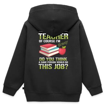 Lehrer - Kinder Premium Organic Zip Hoodie - Schwarz - Hinten - AI Model Kid Male (0cm)
