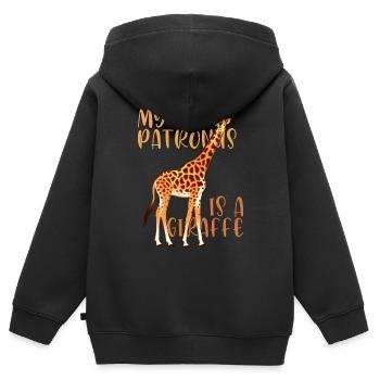 Giraffe Giraffen Giraffe Liebhaber lustige Geschen - Kinder Premium Organic Zip Hoodie - Schwarz - Hinten - AI Model Kid Male (0cm)