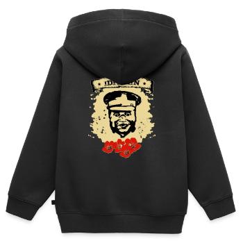 Uganda - Idi Amin - Kinder Premium Organic Zip Hoodie - Schwarz - Hinten - AI Model Kid Male (0cm)