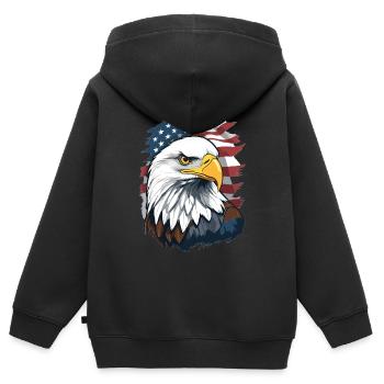 Weißkopfseeadler - Kinder Premium Organic Zip Hoodie - Schwarz - Hinten - AI Model Kid Male (0cm)