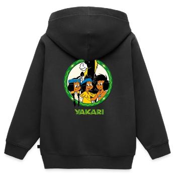Yakari und seine Freunde - Kinder Premium Organic Zip Hoodie - Schwarz - Hinten - AI Model Kid Male (0cm)
