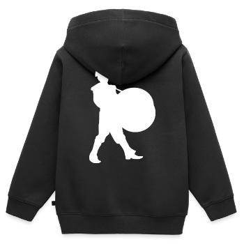 Silhouette du Héros de l’Écran - Sweat Premium à capuche zippé enfant bio - noir - Dos - AI Model Kid Male (0cm)