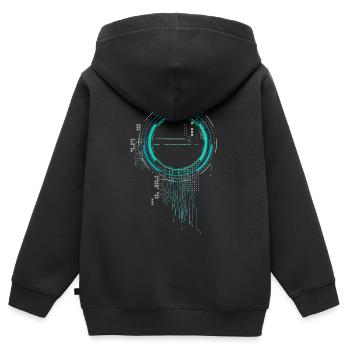 cpu pc nerd spaceship sci-fi core board lol cod - Kids Premium Organic Zip-up Hoodie - black - Back - AI Model Kid Male (0cm)