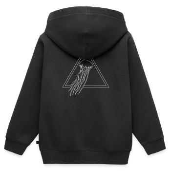 Qualle - Kinder Premium Organic Zip Hoodie - Schwarz - Hinten - AI Model Kid Male (0cm)