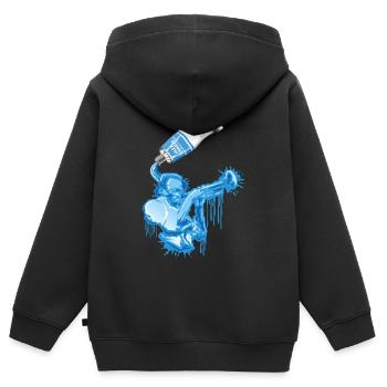 Jazz tube - Kinder Premium Organic Zip Hoodie - Schwarz - Hinten - AI Model Kid Male (0cm)