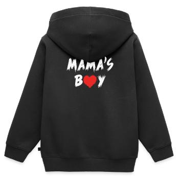 Boys Valentine Day, mamas boy shirt, Boys Valentin - Kids Premium Organic Zip-up Hoodie - black - Back - AI Model Kid Male (0cm)
