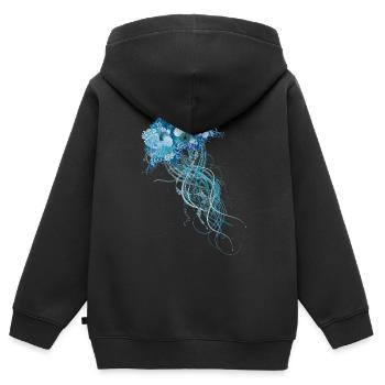 blue jellyfish with corals, shells and sea anemones - Kids Premium Organic Zip-up Hoodie - black - Back - AI Model Kid Male (0cm)