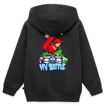 Breakdance B-Boy Streetdance Design Hip Hop Dance - Kinder Premium Organic Zip Hoodie - Schwarz - Hinten - AI Model Kid Male (0cm)