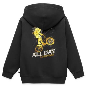 BMX rider - BMX riding - Bmx Bike - Bmx Bycicle - Kids Premium Organic Zip-up Hoodie - black - Back - AI Model Kid Male (0cm)