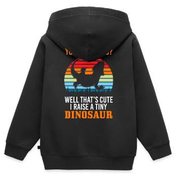 Echse Terrarium Bartagam - Kinder Premium Organic Zip Hoodie - Schwarz - Hinten - AI Model Kid Male (0cm)